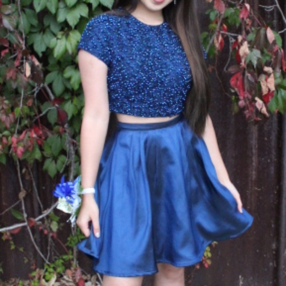 Sherri hill 2 peice royal blue homecoming dress